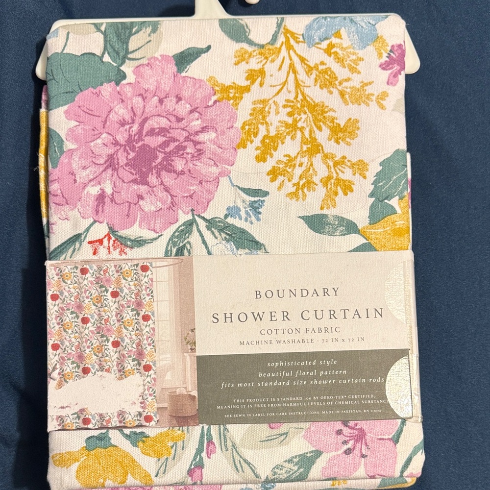 Floral Shower Curtain - Pink, Yellow, Green